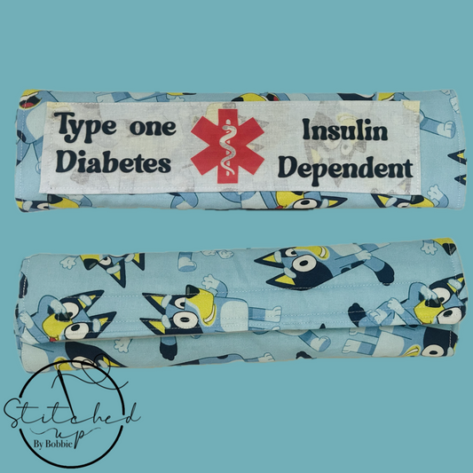 Bluey Insulin dependent seat belt cover