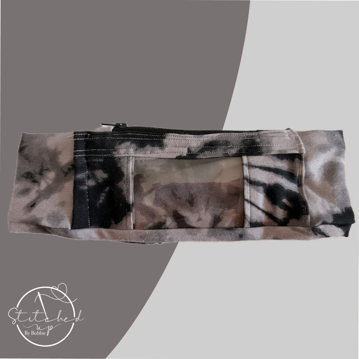 Black tie dye stretch insulin pump belt