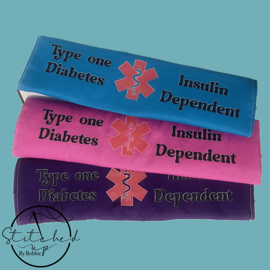 Insulin dependent seat belt cover