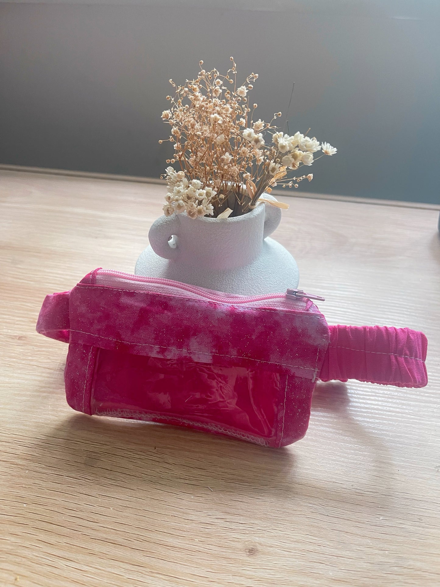 Cloudy pink insulin pump belt