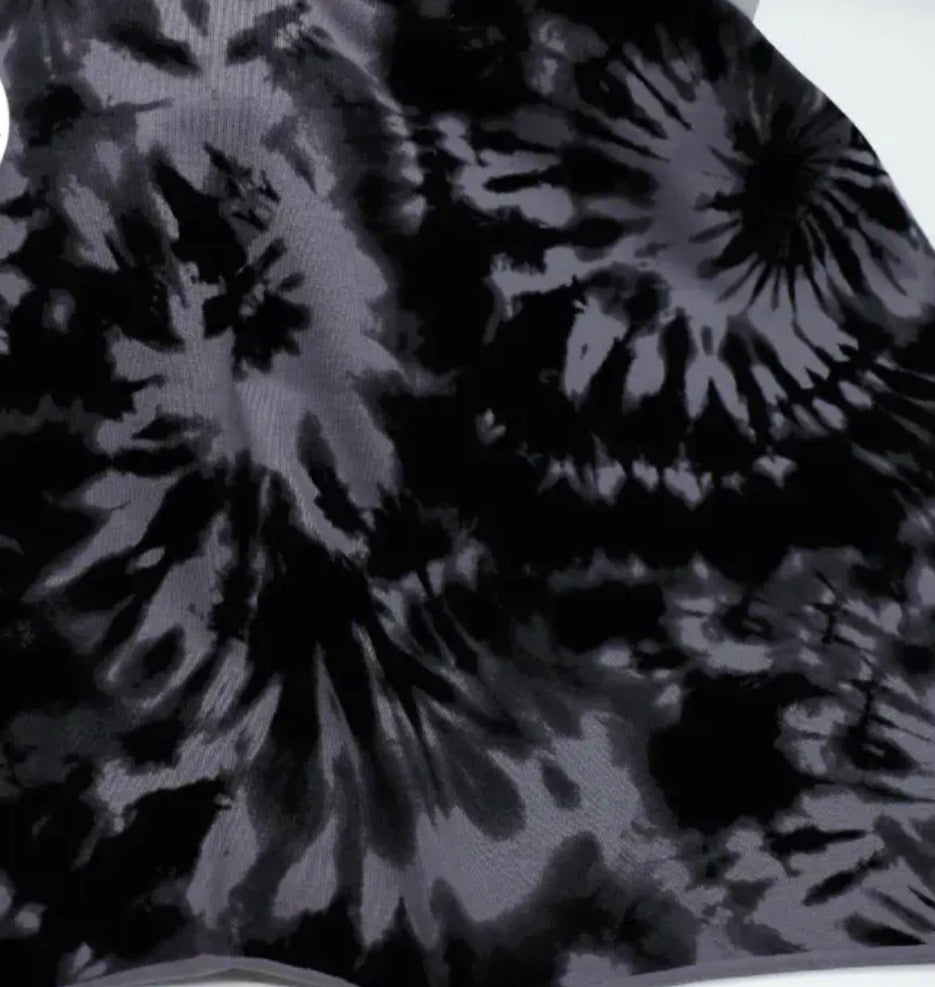 Black tie dye stretch insulin pump belt