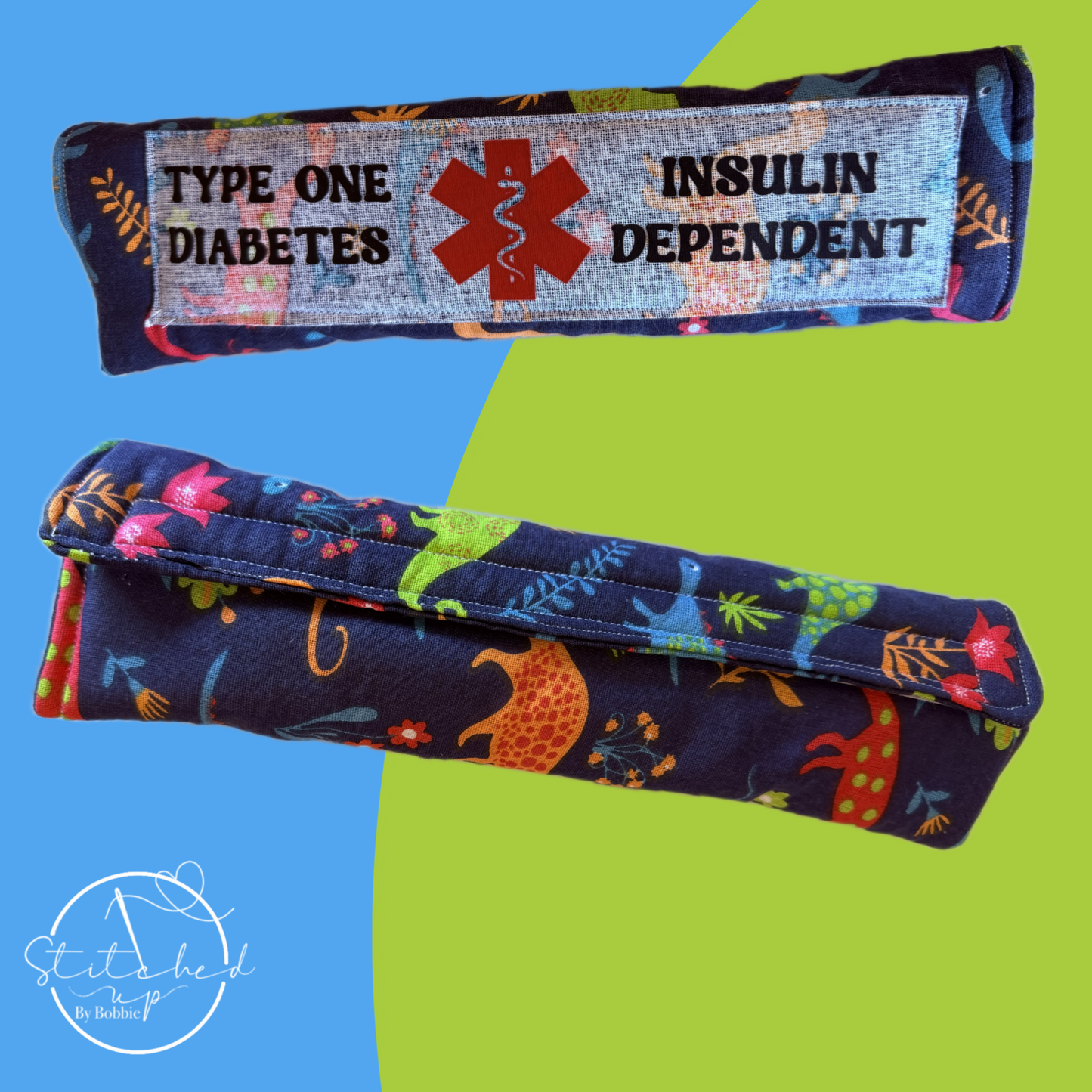 Dino garden Insulin dependent seat belt cover