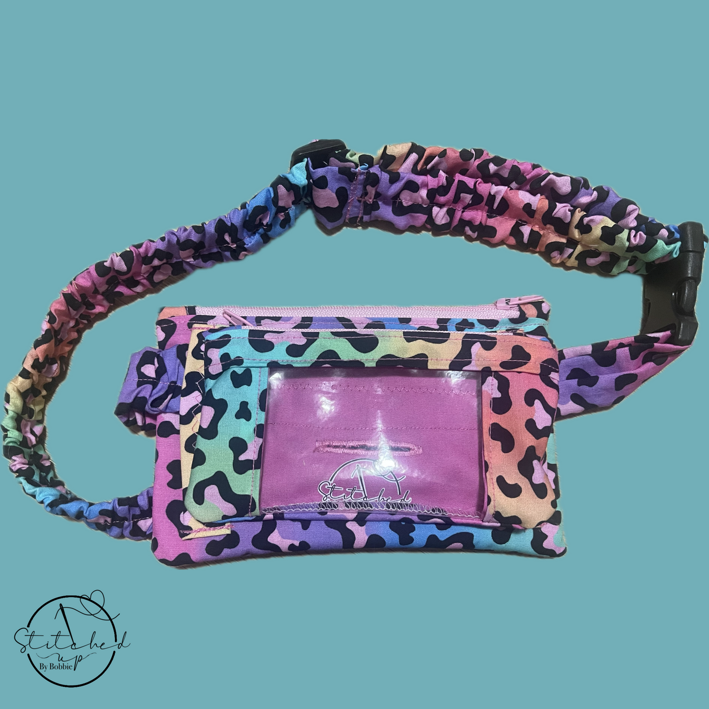 Rainbow leopard insulin pump belt (adult)