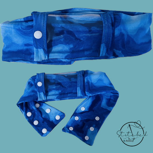 Blue splash Lycra insulin pump belt